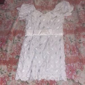 Beautiful white semi formal dress with rhinestones